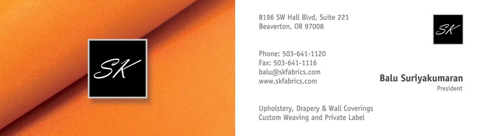SK Fabrics Biz Card Design