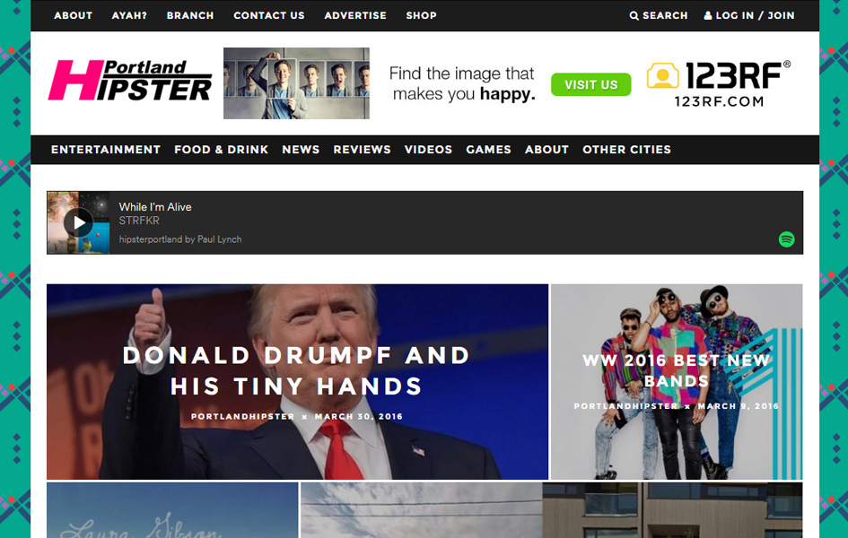 Portland Hipster Wordpress Template Design